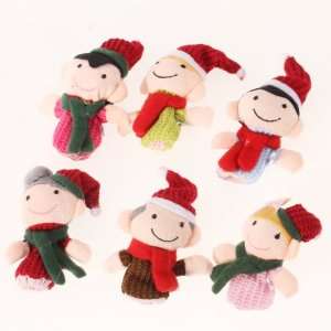    6pcs Velvet Christmas Family Finger Style Puppets Set Toys & Games