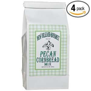 New Orleans Gourmet Foods Pecan Cornbread Mix, 16 Ounce Boxes (Pack 