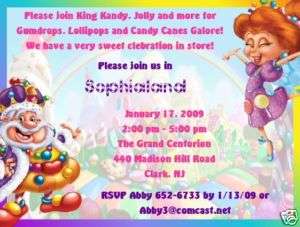 Candyland Invitations/Birthday Party Supplies  