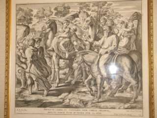   ORIGINAL STEEL PLATE ENGRAVING 1674 JACOB RETURNS TO CANNAN  