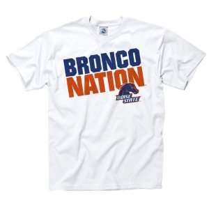 Boise State Broncos White Slogan T Shirt Sports 