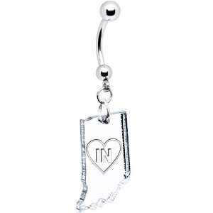  Clear State of Indiana Belly Ring Jewelry