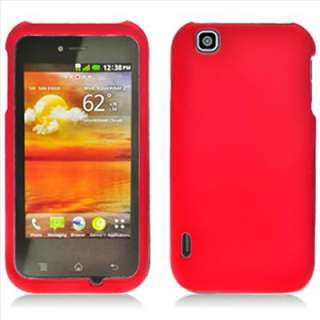   Touch E739 T Mobile MyTouch Red Rubberized Hard Case Cover +Screen