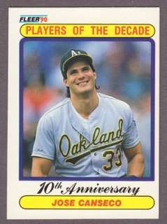 JOSE CANSECO   90 FLEER   PLAYERS OF DECADE #629   EX  