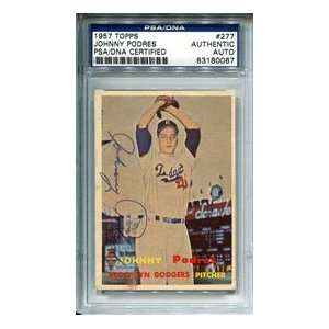 Johnny Podres Autographed 1957 Topps Card  Sports 