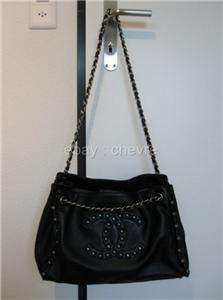 AUTHENTIC SS09 CHANEL PEARLS OBSESSION COLLECTION TOTE BLACK SOFT 