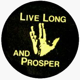  Star Trek   Live Long And Prosper (Vulcan Symbol)   1 1/4 