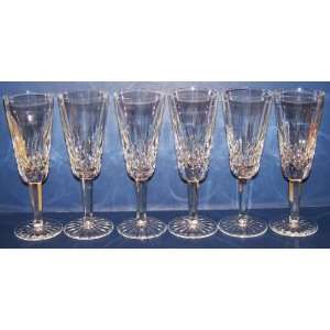  Waterford Crystal Lismore Set of 6 Fluted Champagne Stems 