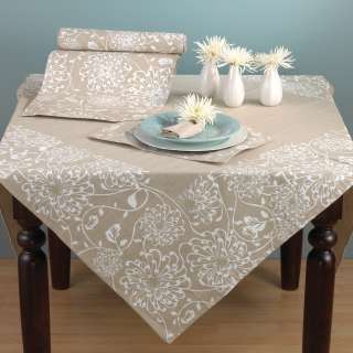 Chrysanthemum Design Linen Tablecloth 40 60 Square  