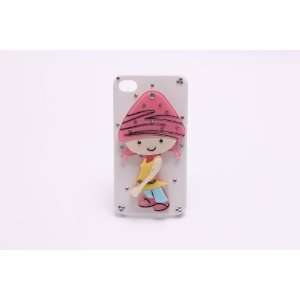  Lovely Girl Mirror Face Hard Shell Case for iPhone 4/4S 