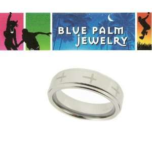   8mm Width Cross Stamp Design Tungsten Wedding Ring Band R175 Jewelry