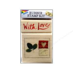  Stamp 2 Piece Set WITH LOVE For Scrapbooking, Card Making & Craft 