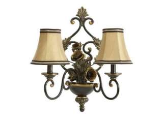 New Sprouting Flowers Double Scroll Arm Wall Sconce Light  