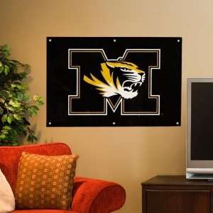  Missouri Tigers 2 x 3 Black Applique Logo Fan Banner 