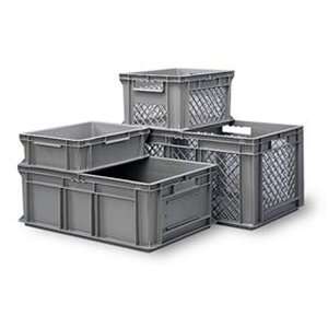 SCHAEFER Straight Wall Stacking Containers   Gray  
