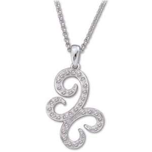   Round Cut Diamonds, 14K White Gold. Butterfly Diamond Fashion Necklace