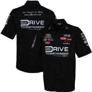 Chase Authentics Jeff Gordon Pit Crew Button Up Shirt   Black (X Large 