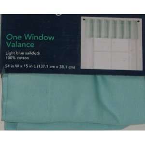   Turquoise Blue Window Valance Sailcloth Curtain Topper