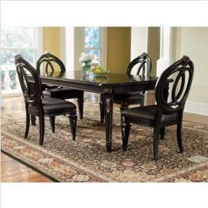  Ascot Dining Table in Black Finish Powell 351 417 WHT 