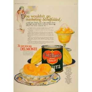  1925 Ad Del Monte Canned Fruit Peach Pineapple Dessert 