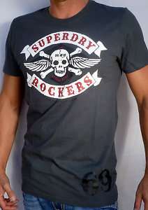 Superdry Mens SKULL RING BIKER Rockers T Shirt NEW  