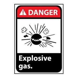 Danger Sign 14x10 Rigid Plastic   Explosive Gas  