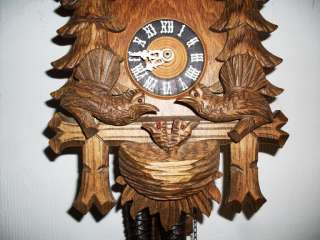 old German 2 Weight original Black Forest wall clock Cuckoo Clock 1940 