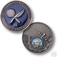 NAVY INTELLIGENCE SPECIALIST ENGRAVABLE CHALLENGE COIN  
