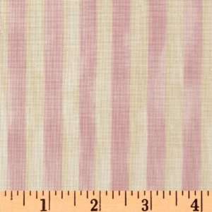  44 Wide Cupcakery Sponged Stripe Pink/Cream Fabric By 