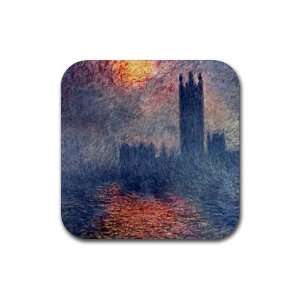  Parliament in London By Claude Monet Coasters   Set of 4 
