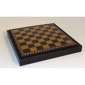   Gold Leather Chess Board with Storage Chest (11 Inch) 