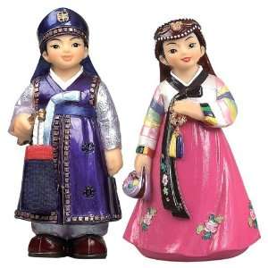 Silver J Oriental figurines, Boy and girl figurine, collectors item 
