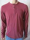 New LUCKY BRAND Mens Burgundy L/S Casual Jaspe Henley Knit Shirt Top 