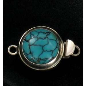  AQUA SPIDERWEB TURQUOISE ROUND CLASP 15mm~ Everything 