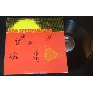 Reo Speedwagon A Decade   Hand Signed Autographed Record Album LP with 