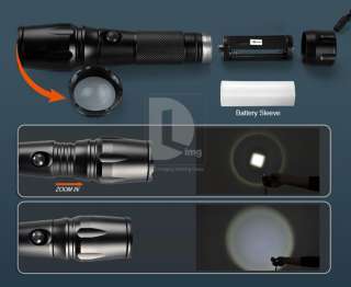 Pro UltraFire CREE XM L T6 5 Modes 1600 LM ZOOM LED Flashlight Torch 