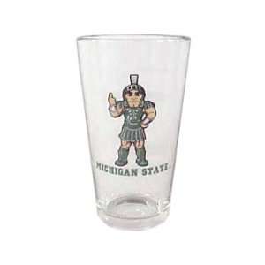 Michigan State Spartans Glass Pint Sparty Sports 