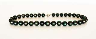 Collectible Genuine Tahitian Pearl Necklace 11 12.7mm 4 Diamonds Full 