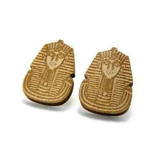  New Unisex Good Wood Pharaoh Fashion Stud Earrings Natural 
