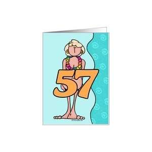  birthday woman   fifty seven Card Toys & Games
