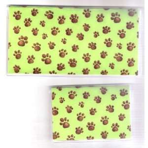  Checkbook Cover Debit Set Made with Puppy Dog Paw Prints 