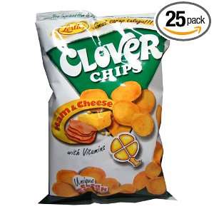 Leslie Clover Chips  Ham & Cheese, 155 Grams (Pack of 25)  