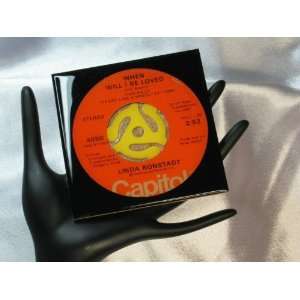  LINDA RONSTADT 45 rpm Record Drink Coaster   When Will I 