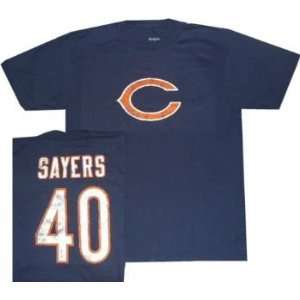  Chicago Bears Gale Sayers Reebok Throwback Distressed Navy 