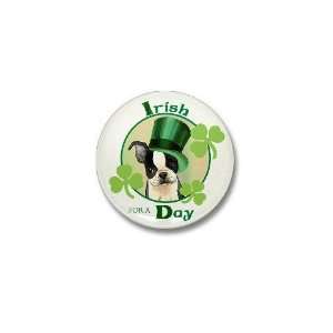  St. Patrick Boston Terrier Cute Mini Button by  