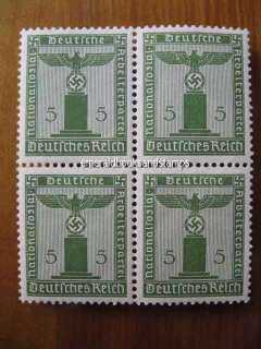 Germany 1942  Swastika Official 5 Pf BLOCK of 4 MNH  