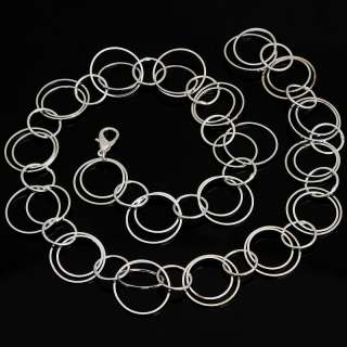 New fashion silver circles stylish necklace bracelet earring set free 