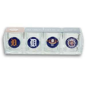  Detroit Tigers Square Shot Glass Set of 4 Sports 