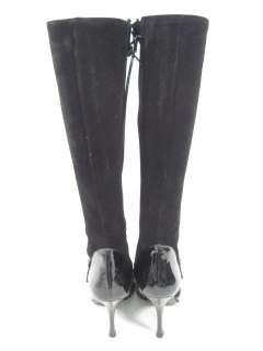 CHARLES DAVID Black Suede Knee High Boots Sz 9.5 IN BOX  