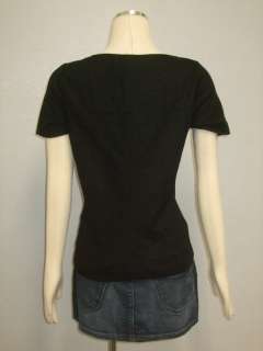 Charlotte Ronson  Black Embroidered Wool Top S  